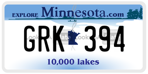 GRK394 license plate in Minnesota