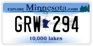 GRW294  license plate in MN