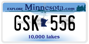 GSK556  license plate in MN