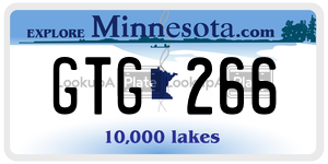 GTG266  license plate in MN