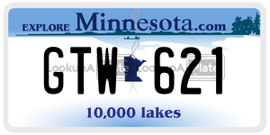 GTW621 license plate in Minnesota