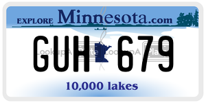 GUH679  license plate in MN