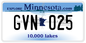 GVN025  license plate in MN