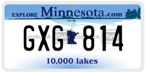 GXG814 license plate in Minnesota