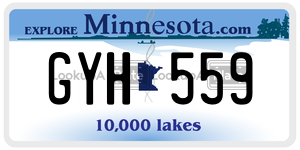 GYH559 license plate in Minnesota