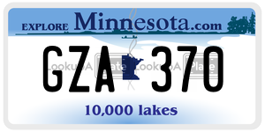 GZA370 license plate in Minnesota