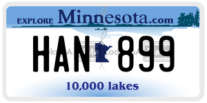 HAN899 license plate in Minnesota