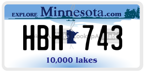 HBH743 license plate in Minnesota