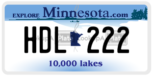 HDL222 license plate in Minnesota