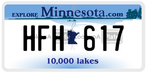 HFH617 license plate in Minnesota