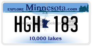 HGH183 license plate in Minnesota