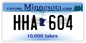 HHA604 license plate in Minnesota