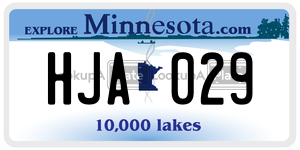 HJA029 license plate in Minnesota