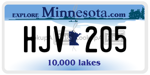 HJV205 license plate in Minnesota