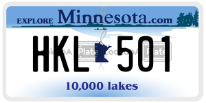 HKL501 license plate in Minnesota