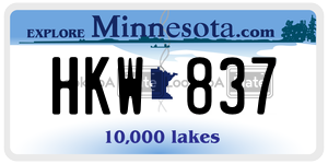 HKW837 license plate in Minnesota