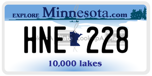 HNE228 license plate in Minnesota