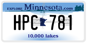 HPC781 license plate in Minnesota