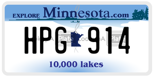 HPG914  license plate in MN