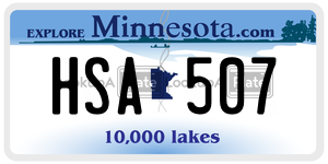 HSA507  license plate in MN