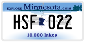HSF022  license plate in MN