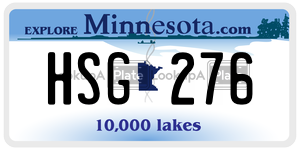 HSG276  license plate in MN