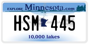 HSM445 license plate in Minnesota
