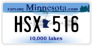 HSX516  license plate in MN