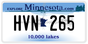 HVN265  license plate in MN