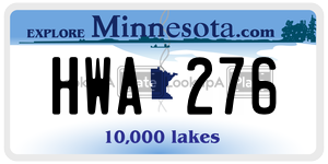HWA276  license plate in MN