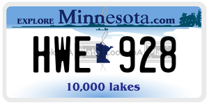 HWE928  license plate in MN