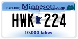 HWK224 license plate in Minnesota