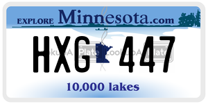 HXG447  license plate in MN