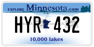 HYR432 license plate in Minnesota