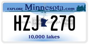 HZJ270 license plate in Minnesota
