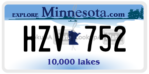 HZV752 license plate in Minnesota