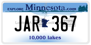 JAR367 license plate in Minnesota