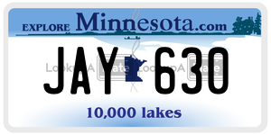 JAY630 license plate in Minnesota