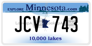 JCV743  license plate in MN
