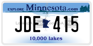 JDE415  license plate in MN