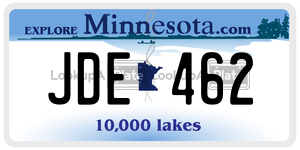 JDE462 license plate in Minnesota