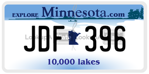 JDF396 license plate in Minnesota