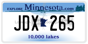 JDX265 license plate in Minnesota
