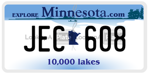 JEC608 license plate in Minnesota