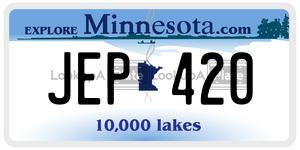 JEP420 license plate in Minnesota