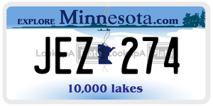 JEZ274 license plate in Minnesota