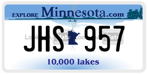 JHS957  license plate in MN