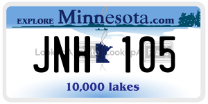 JNH105  license plate in MN