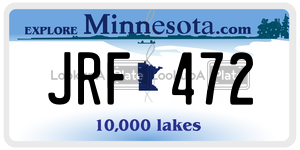 JRF472 license plate in Minnesota