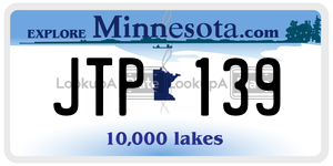 JTP139 license plate in Minnesota